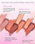 Matte Face Blush Palette Kit with Brush-4 Colors Pink Purple Orange Silky Mineral Blendable Blusher Contour Powder for Cheeks,Longlasting Professional Facial Beauty Makeup Gift for Women Girl-Set 01