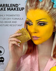Mehron Makeup StarBlend Cake Makeup | Wet/Dry Pressed Powder | Powder Foundation | Yellow Face Paint & Body Paint 2 oz (56g)
