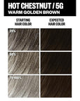 IGK Permanent Hair Dye Color Kit | 5G Hot Chestnut - Warm Golden Brown | 100% Gray Color Coverage + Strengthen + Shine | Ammonia Free