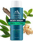 Oars + Alps Men's Moisturizing Body and Face Wash, Skin Care Infused with Vitamin E and Antioxidants, Sulfate Free, Alpine Tea Tree, 1 Pack