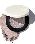 MAKE Beauty Multi-Chromatic Eye Shadow. Metal Reflecting Luminous Foil Finish Creamy, Buildable, Dimensional Long-wear, Crease-proof Powder Eyeshadow, Multichrome Shade - Quartz, Taupe