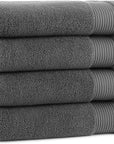 Arkwright Bath Towels Set of 4 - Super Soft 100% Cotton, 600 GSM Quick Dry & Absorbent, Luxury Bathroom Essentials for Hotels, Spa, Hosts, and Vacation Rentals, Pewter Grey