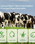 SADOWAY Beef Tallow for Skin: Handmade Beef Tallow for Face - Organic Grass-Fed Whipped Beef Tallow and Honey Balm Tallow Face Moisturizer Smooth Soft for Dry Skin