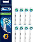 Oral-B CrossAction Toothbrush Heads Pack of 8 Replacement Refills for Electric Rechargeable Toothbrush, Mailbox Sized Pack