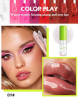 Hydrating Lip Glow Oil-1Pcs Tinted Plumping Lip Oil Gloss,Fat Oil Lip Gloss,Big Brush Head lip glaze,Clear Lip Gloss Plumping,Long Lasting Nourishing Non-sticky Fresh Lip Care Oil Drip for Women-01#