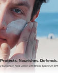MARLOWE. No. 128 Men's Facial Lotion with Sunscreen SPF 50, 3.4 oz, Oil-Free, Lightweight Daily Face Moisturizer for Men, Includes Natural Extracts to Hydrate, Nourish & Soothe