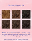 eSalon Permanent Hair Color & Dye Kit - Medium Brown - Personal Colorist for Up To 100% Gray Coverage, All Hair Types - Professional-Grade Ammonia-Free Hair Dye