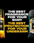 AXE Fine Fragrance Collection Premium Deodorant Body Spray for Men Golden Mango 3 Count With 72H Odor Protection and Freshness Infused with Mango, Mandarin, and Vetiver Essential Oils 4 oz