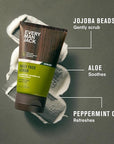 Every Man Jack Gentle Exfoliating Face Scrub For Men- Exfoliate Away Dead Skin, Moisturize, and Revive Tired Skin with Jojoba Beads, Hyaluronic Acid, and Caffeine - 4.2 oz Men’s Face Scrub -Twin Pack