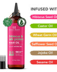 Botanic Hearth Hibiscus & Silk Protein Hair Oil (6.7 Fl Oz) | Hair Growth, Hydration & Repair | Tames Frizz, Adds Shine | After Wash Lightweight Hair Oil | For Dry, Damaged Hair | All Hair Types