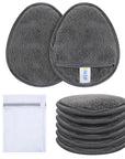 SINLAND Reusable Makeup Remover Pads For Face,Eye,Lips Microfiber Gentle Facial Cleansing Cloths for All Skin Types Friendly for Makeup Remover With Laundry Bag 5.1inchx3.93inch Grey Pack of 6