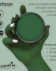 Mehron Makeup Paradise Makeup AQ Pro Size | Stage & Screen Performance, Face & Body Painting, Beauty, Cosplay, and Halloween | Water Activated Face Paint, Body Paint 1.4 oz (40 g) - Dark Green