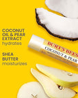 Burt's Bees Lip Balm, Beeswax, Strawberry, Coconut and Pear, and Vanilla Bean Pack, With Responsibly Sourced Beeswax, Tint-Free, Natural Lip Treatment, 4 Tubes, 0.15 oz.