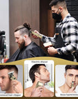 Electric Shaver Razor,T-Blade Beard Trimmer Nose Hair Trimmer Shaver Set,Cordless RechargeableBarber Clippers,Professional Hair Clippers Kit with LCD for Men