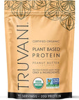 Truvani Vegan Pea Protein Powder | Peanut Butter | 20g Organic Plant Based Protein | 10 Servings | Keto | Gluten & Dairy Free | Low Carb | No Added Sugar
