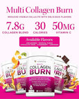 Multi Collagen Burn: Multi-Type Hydrolyzed Protein Peptides with Hyaluronic Acid, Vitamin C, SOD B Dimpless, Types I, II, III, V and X, Caffeine-Free (Unflavored Capsules)