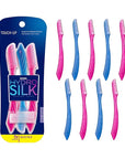Schick Hydro Silk Touch-Up Dermaplaning Tool with Precision Cover, 9ct | Dermaplane Razor, Face Razors for Women, Peach Fuzz Remover