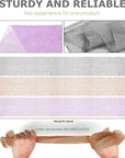 UJFQBH 3 Pieces African exfoliating net African Net Long Net Bath Sponge Exfoliating Shower Body Scrubber Back Scrubber Skin Smoother,Great for Daily Use (Purple、Gray、Brown)