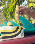Sun Bum Hair Care Travel Essentials Kit | Revitalize Your Hair With Revitalizing Shampoo, Conditioner, and 3-in-1 Leave In Treatment | Includes Aloha Collection Travel Pouch