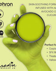 Mehron Makeup Paradise Makeup AQ Pro Size | Stage & Screen Performance, Face & Body Painting, Beauty, Cosplay, and Halloween | Water Activated Face Paint, Body Paint 1.4 oz (40 g) - Lime