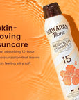 Hawaiian Tropic Weightless Hydration Clear Spray Sunscreen SPF 15 Twin Pack 6oz Each + Face Sunscreen Lotion SPF 30 Travel Size 1.7oz