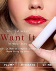 Côte Beauty's Tempted Peptide Lip Shine, Ultra Hydrating & Long-Lasting Warm Berry Plumping Lip Gloss for Women with Hyaluronic Acid, Shea Butter & Jojoba Oil, Vegan & Cruelty-Free, 0.12 Fl Oz