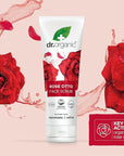 Dr. Organic Rose Otto Face Scrub | Deep Exfoliation, Aids in Healthy Aging, Promotes Radiant Glowy Skin, Vegan, Certified Organic, Natural, 125 mL / 4.2 fl oz