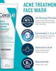 CeraVe Acne Skin Care Set, 5oz Acne Foaming Cream Cleanser + 1oz Resurfacing Retinol Serum + 2oz AM Facial Moisturizing Lotion with SPF 30 + 2oz PM Facial Moisturizing Lotion
