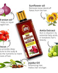 Advanced Red Onion Hair Growth Oil with Redensyl – Infused with 31+ Powerful Natural Herbs & Extracts Including Bhringraj, Tea Tree, Rosemary, Jojoba & Argan Oil - Anti Hair Fall & Hair Regrowth Oil