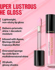 Revlon Super Lustrous Lip Gloss, Non-Sticky, Hydrating, High Shine Finish, 215 Super Natural, 0.13 oz