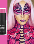 CCbeauty Hot Pink Face Paint Stick, Face Painting Kit, Full Coverage SFX Makeup Foundation, Professional Non-Toxic Body Paint for Halloween Costume Cosplay Party, For Barbie, Panther, Catrina Makeup