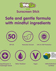 Baby Sunscreen Stick by Boogie, Mineral Sunscreen SPF 50, Travel Size Sunblock for Kids, FSA/HSA Eligible, Zinc Oxide, Water Resistant, Vegan, Fragrance Free, Pack of 3