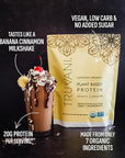 Truvani Vegan Pea Protein Powder | Banana Cinnamon | 20g Organic Plant Based Protein | 10 Servings | Keto | Gluten & Dairy Free | Low Carb | No Added Sugar