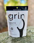 GRIN White Charcoal Infused Flosspyx, 75 Count, Dental Flossers, Minty Flavor, Recycled Plastic, Charcoal Infused Floss Picks, Premium Longer Floss Head, Easy Slide, Includes Soft Fold-Back Tooth Pick