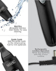 Wahl Groomsman Rechargeable Precision Trimmer for Hygienic Grooming with Rinsable, Interchangeable Heads for Eyebrows, Neckline, Nose, Ears, & Other Detailing - Model 3023284