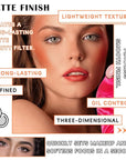 Loose Setting Face Powder Set,Oil Control Long Lasting Finish,Pink Complexion