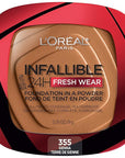 L'Oreal Paris Makeup Infallible Fresh Wear Foundation in a Powder, Up to 24H Wear, Waterproof, Sienna, 0.31 oz.