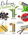 Natural Lip Balm Chapstick Pack - 12 Chap