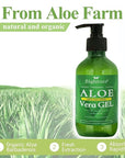 Aloe Vera Gel, 100% Aloe Vera from Freshly Cut Aloe Leaves, Skin Care for Deeply & Rapidly Soothing, Firming, After Shave, Sunburn Relieve, etc