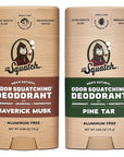Dr. Squatch Natural Deodorant for Men - Odor-Squatching Aluminum Free - Maverick Musk & Pine Tar (2.65 oz, 2-Pack)