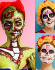 BADCOLOR 3PCS Face Paint Kit Sticks, Black White Red Eye Black Sticks Face Body Paint Makeup for Clown Sports Professional Halloween SFX Makeup Cosplay Joker Zombie Vampire Costume Parties
