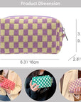 Pazimiik checkered makeup bag for