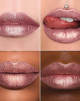 MAKI YIKA 3Pc Metallic Lipstick Long Lasting Nude Pink Red Glitter Lipsticks High Shine Lipstick No Smudge No Transfer Liquid Lip Gloss (Nude/Pink/Red)