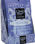 100% Pure Dead Sea Mineral Bath Salt Lavender 6 Pack 2.5 oz Single Use Packets with Magnesium, Sulfur and 21 Essential Minerals. All Skin Types, Problem Skin. Natural, Therapeutic.