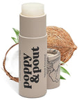Poppy & Pout Island Coconut Jumbo Lip Balm | All Natural Lip Balms & Moisturizers | Hydrates with Beeswax, Vitamin E, Organic Coconut Oil | Cruelty-Free | Lip Balm in Recyclable Cardboard Tube