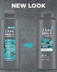 DOVE MEN + CARE 2 in 1 Shampoo Conditioner Eucalyptus + Birch 3 Count For Healthy-Looking Hair Naturally Derived Plant Based Cleansers 20.4 oz