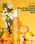 Ellis Brooklyn SUN Hair And Body Fragrance Mist - Rich Floral Perfume with Italian Mandarin, Orange Flower Water, & Cedarwood, Vegan Perfume Mist, Made In The USA, 100ml 3.38 Fl Oz