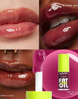 NYX PROFESSIONAL MAKEUP Fat Oil Lip Drip, Moisturizing Lip Oil Gloss, Vegan Tinted Formula, Up to 12 HR Hydration - That's Chic (Deep Berry)