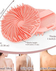 ManmiHealth Silicone Body Scrubber Shower Brush, Upgrade Super-Exfoliating Shower Scrubber with Non-Slip Hand Strap for All Skin Types, Silicone Body Buffer for Use in Shower with a Free Hook (Pink)