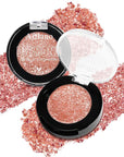 Champagne Glitter Eyeshadow Single - High Pigment Pink Sparkly Eye Shadow for Sensitive Eyes, Bright Fine Pressed Long Last Metallic Eye Shadow, Soft Diamond Eyeshadow/Highlighter for Women, Talc Free
